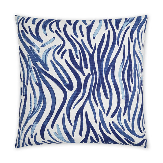 D.V. KAP HOME   24" x 24" Babur Pillow - Blue Abstract    - 3753-B-2424