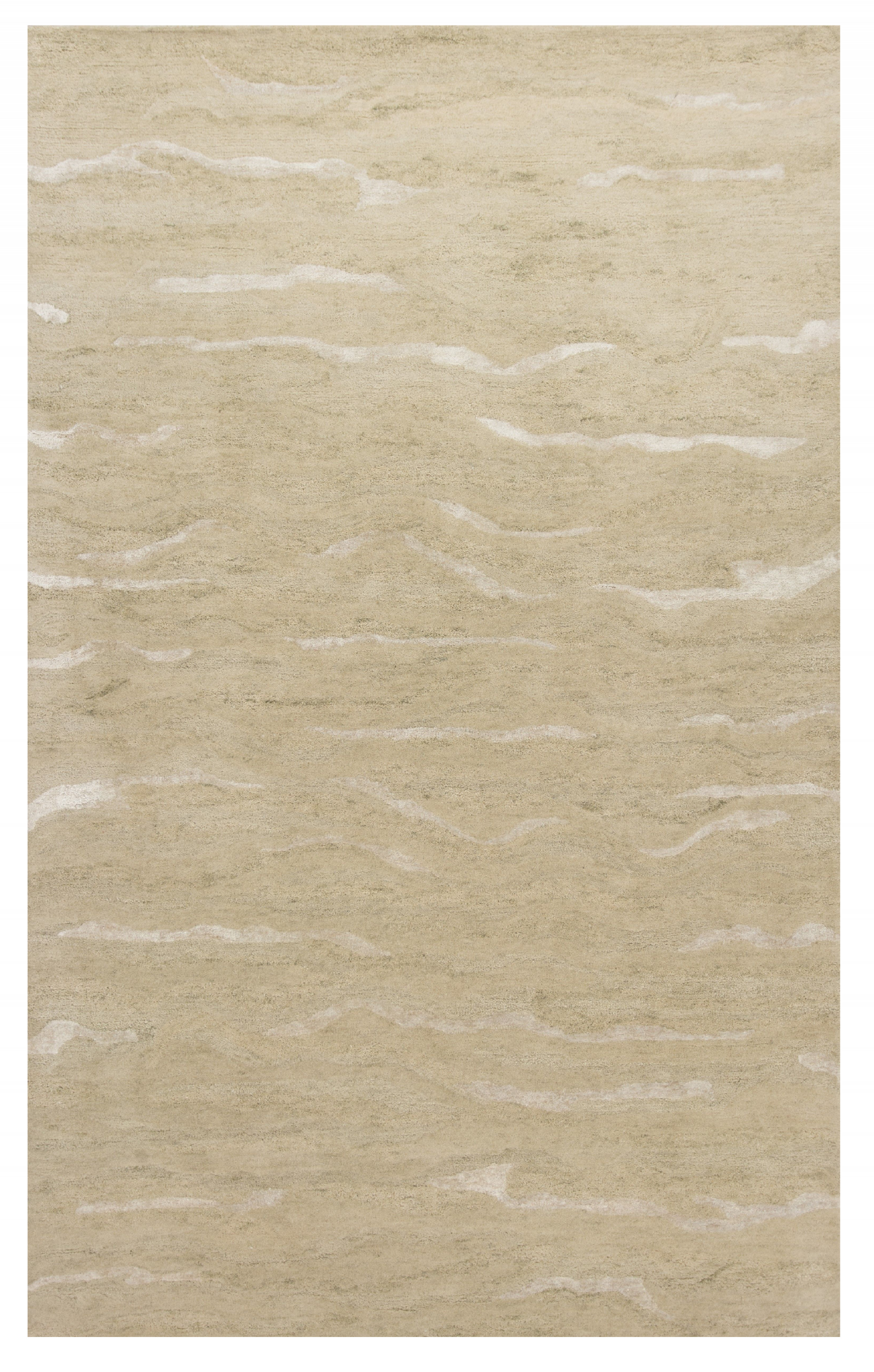 5' X 7' Beige Hand Tufted Abstract Indoor Area Rug