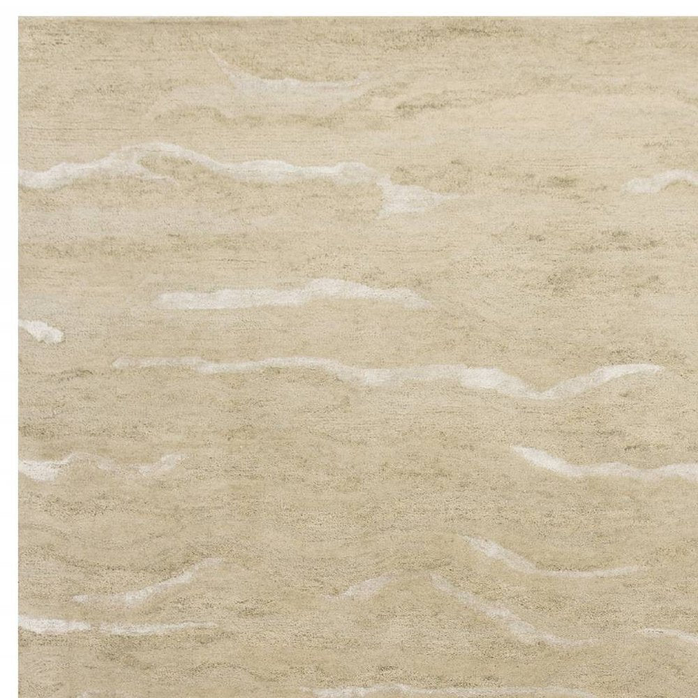 3' X 5' Beige And Ivory Abstract Hand Tufted Area Rug