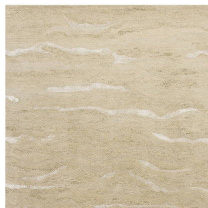 8' X 10' Tan and Ivory Wool Abstract Hand Tufted Area Rug