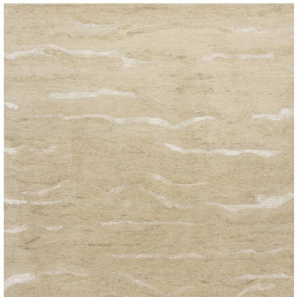 8' X 10' Tan and Ivory Wool Abstract Hand Tufted Area Rug