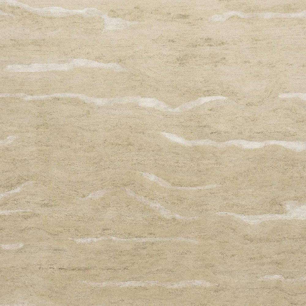 8' X 10' Tan and Ivory Wool Abstract Hand Tufted Area Rug