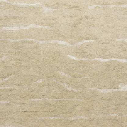 8' X 10' Tan and Ivory Wool Abstract Hand Tufted Area Rug