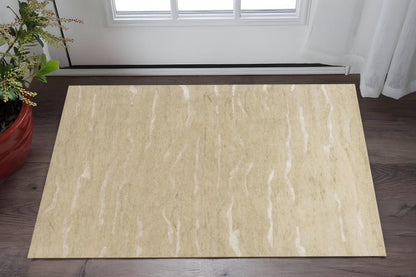 8' X 10' Tan and Ivory Wool Abstract Hand Tufted Area Rug