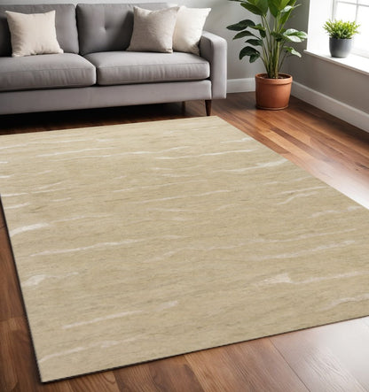 3' X 5' Beige And Ivory Abstract Hand Tufted Area Rug