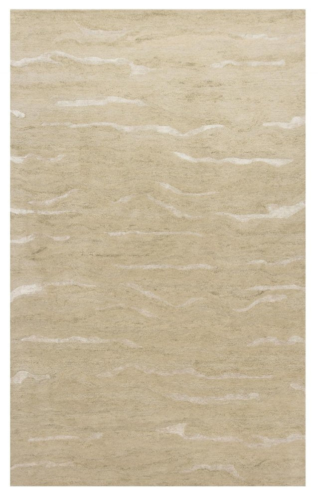 3' X 5' Beige And Ivory Abstract Hand Tufted Area Rug