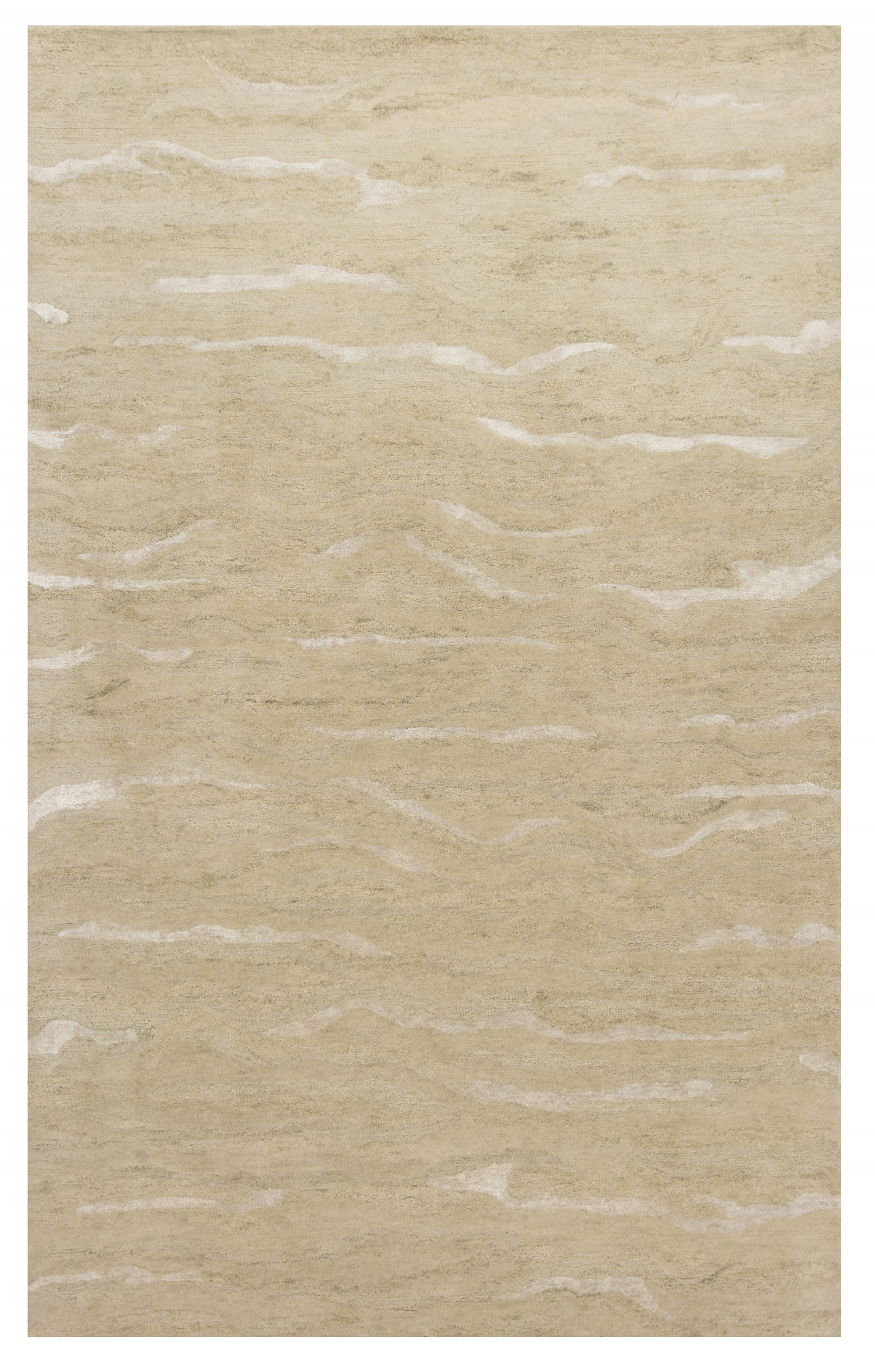 3' X 5' Beige And Ivory Abstract Hand Tufted Area Rug