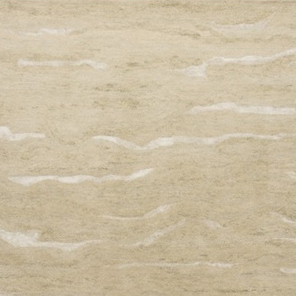 3' X 5' Beige And Ivory Abstract Hand Tufted Area Rug