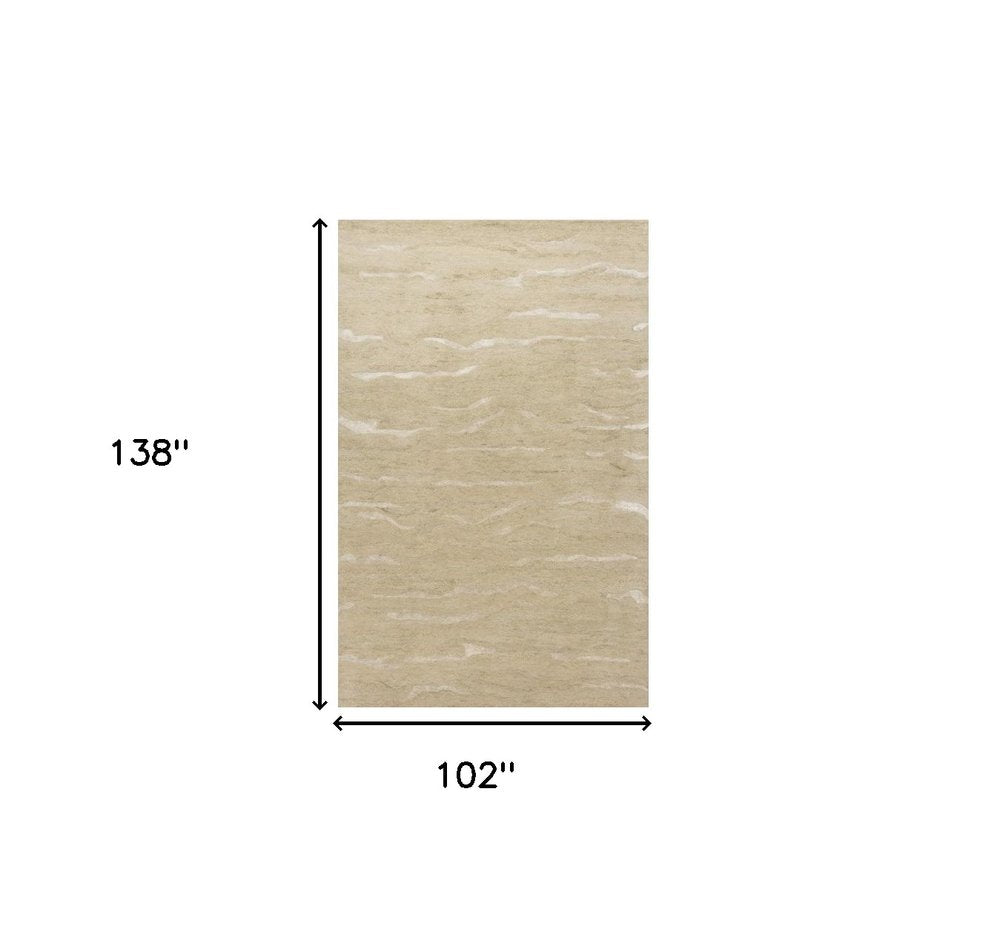 3' X 5' Beige And Ivory Abstract Hand Tufted Area Rug