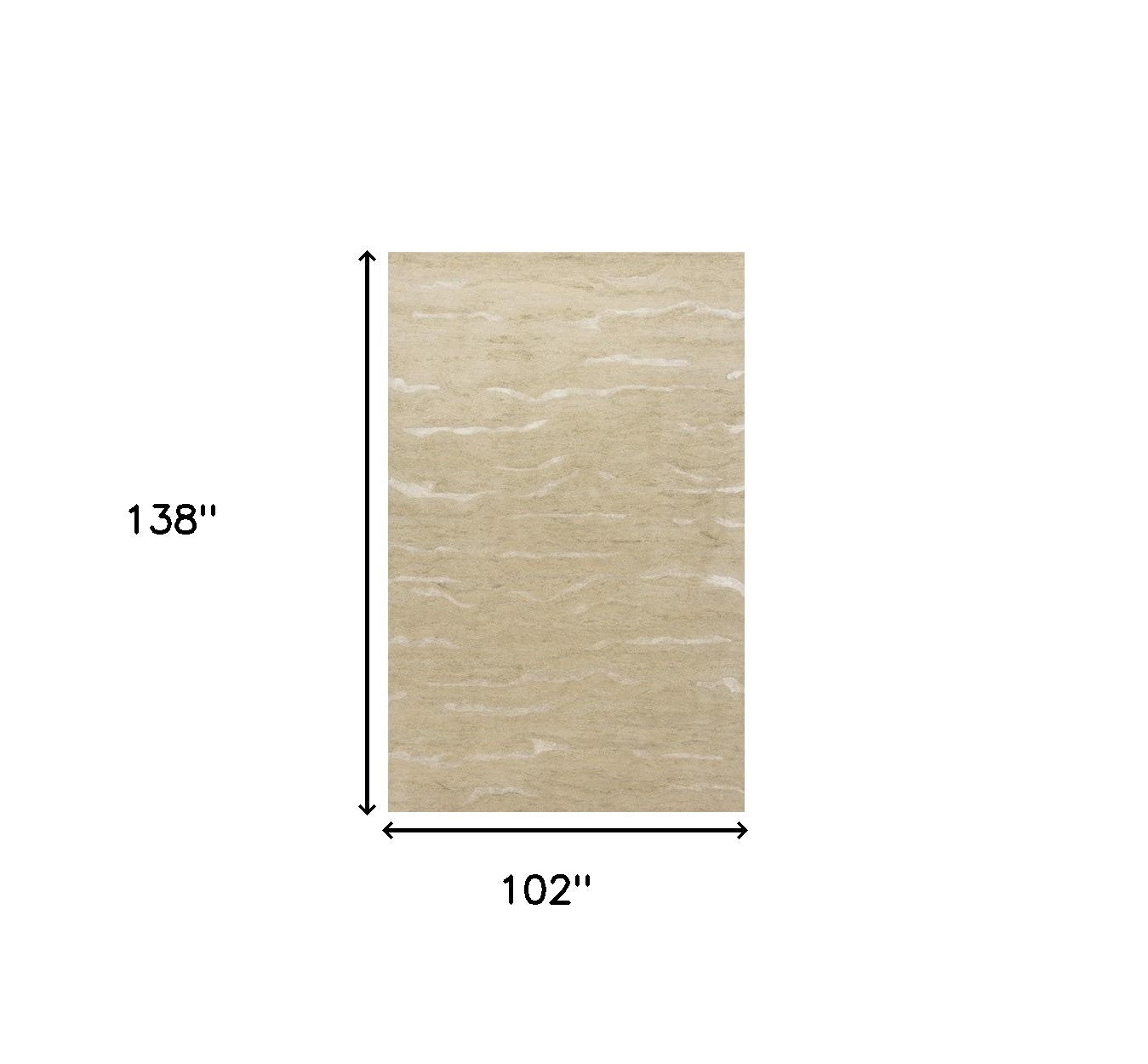 5' X 7' Beige Hand Tufted Abstract Indoor Area Rug