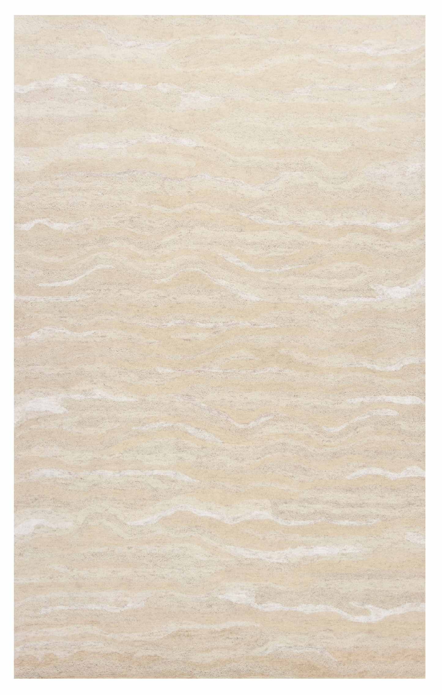 5' X 7' Ivory Hand Tufted Abstract Indoor Area Rug