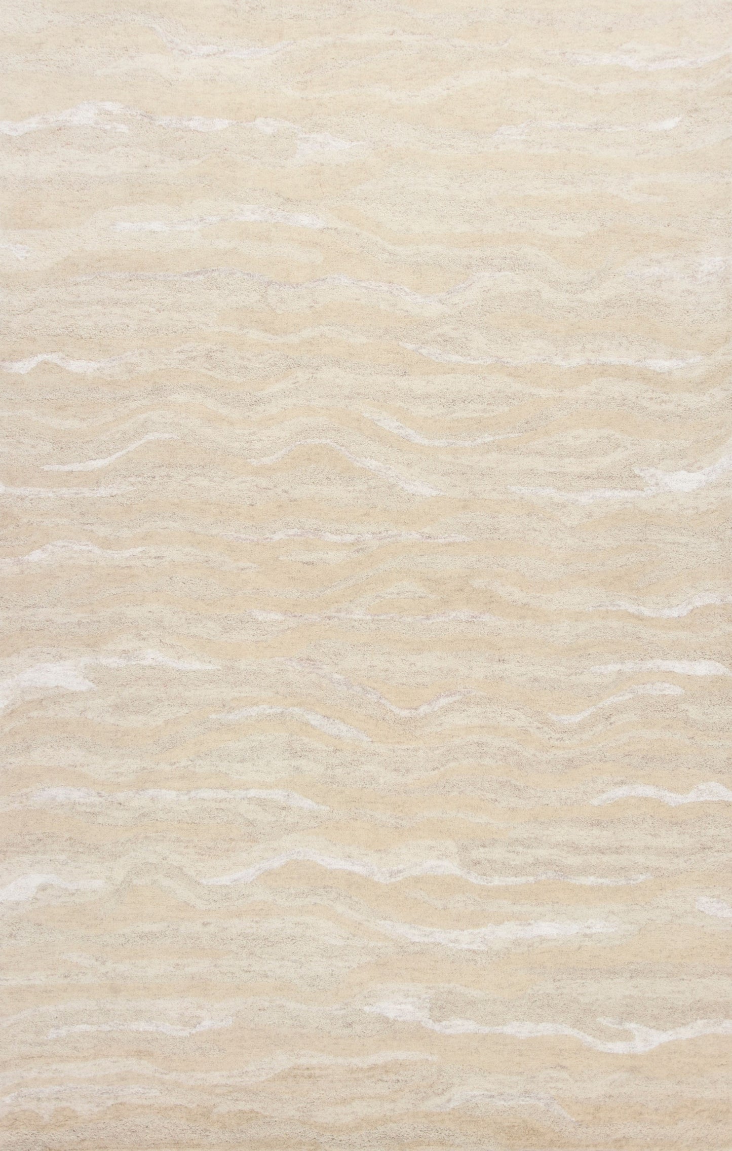 9' X 12' Beige And Ivory Abstract Hand Tufted Area Rug