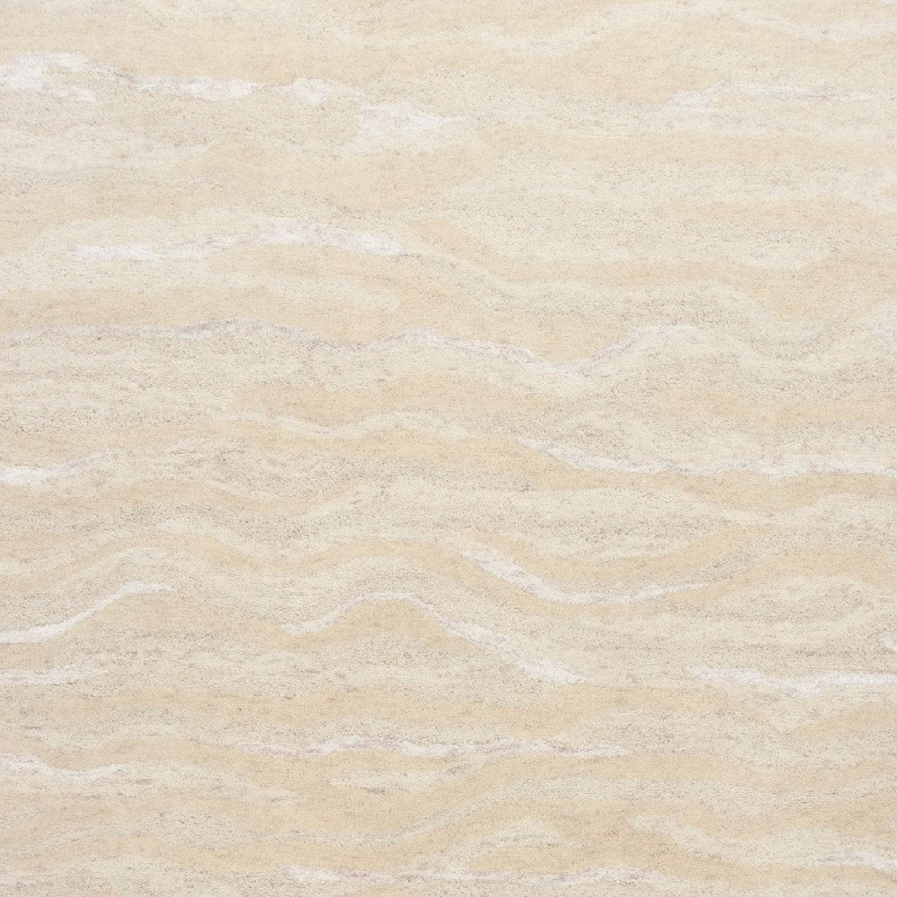 3' X 5' Beige And Ivory Wool Abstract Hand Tufted Area Rug