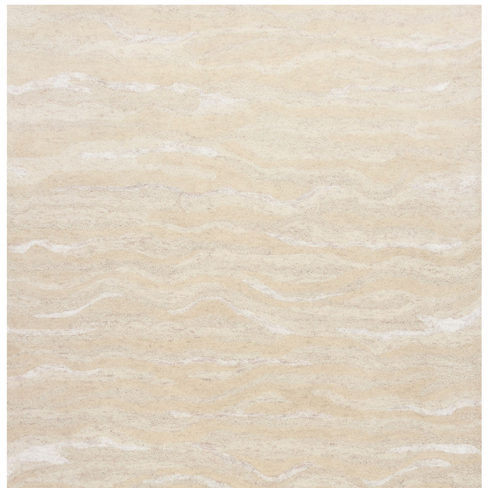 5' X 7' Ivory Hand Tufted Abstract Indoor Area Rug