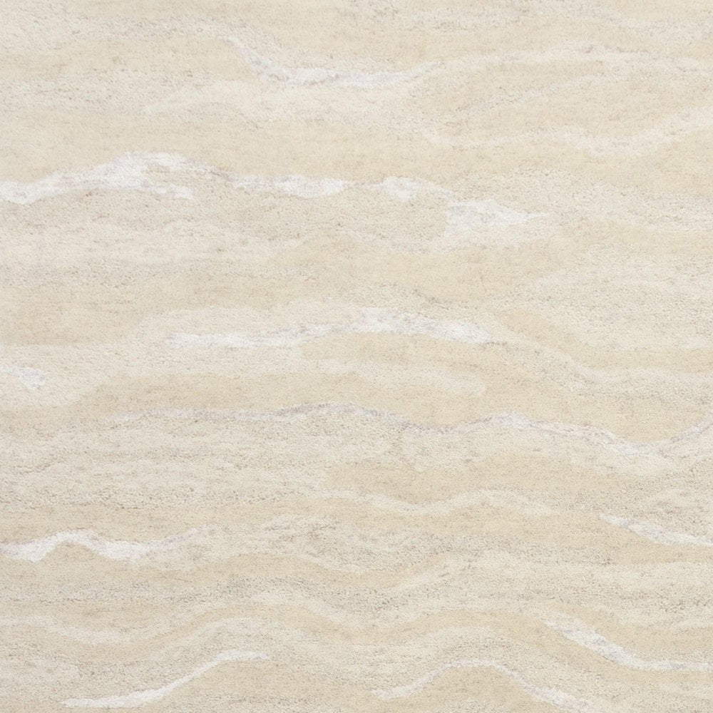 3' X 5' Beige And Ivory Wool Abstract Hand Tufted Area Rug