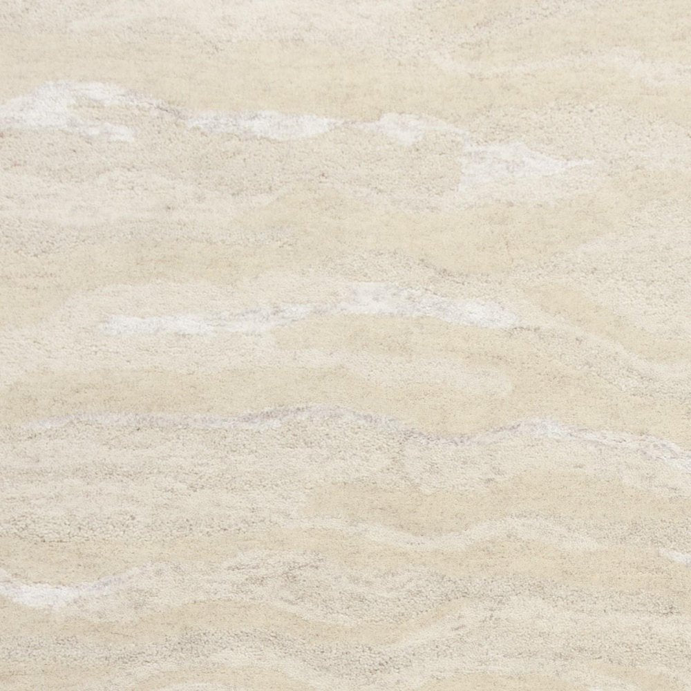 3' X 5' Beige And Ivory Wool Abstract Hand Tufted Area Rug