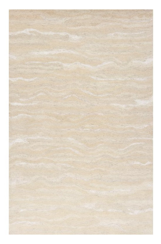 5' X 7' Ivory Hand Tufted Abstract Indoor Area Rug