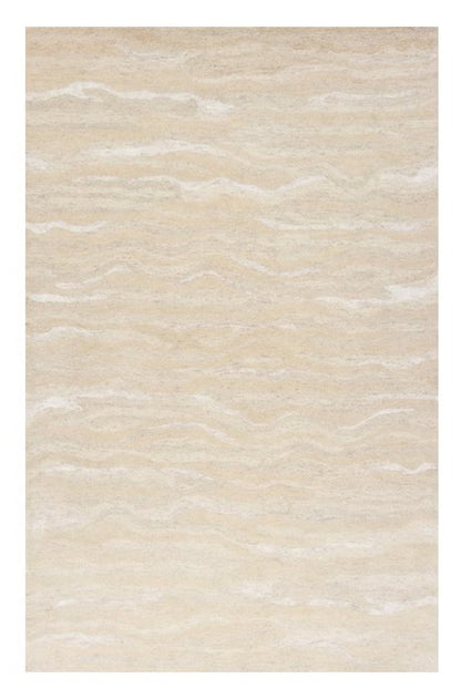 9' X 12' Beige And Ivory Abstract Hand Tufted Area Rug