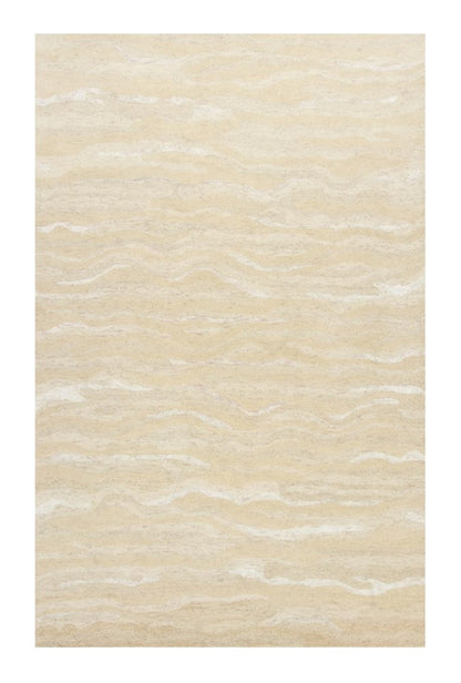 9' X 12' Beige And Ivory Abstract Hand Tufted Area Rug