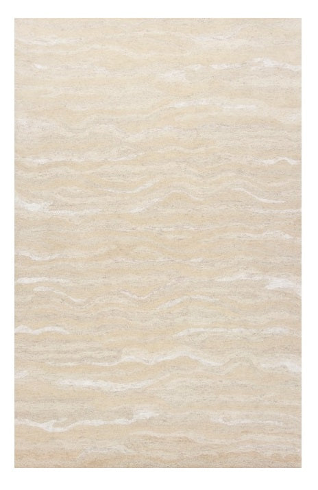 5' X 7' Ivory Hand Tufted Abstract Indoor Area Rug