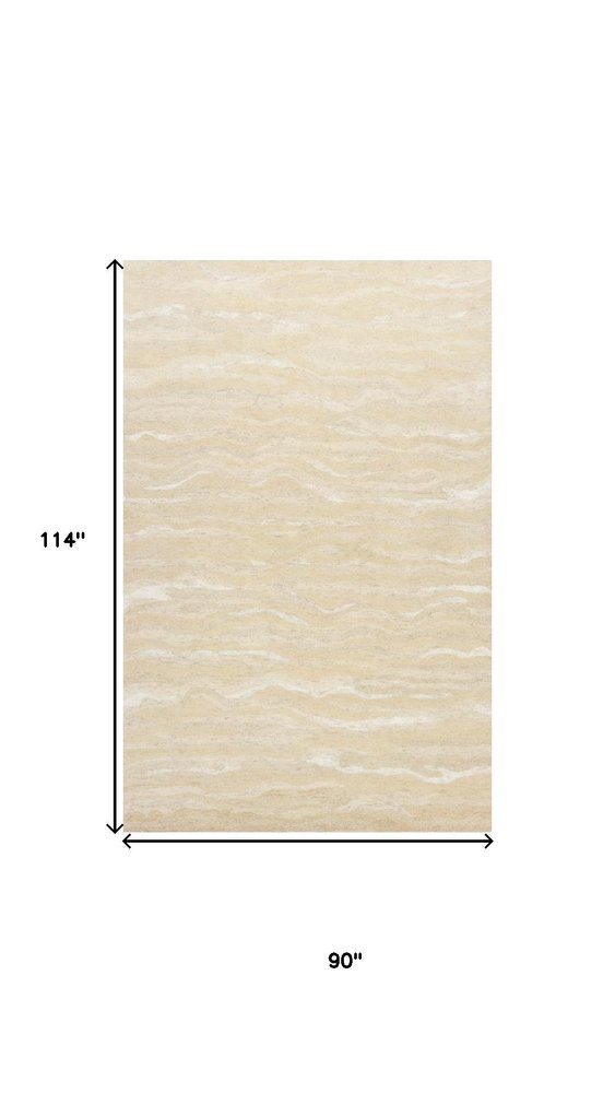 9' X 12' Beige And Ivory Abstract Hand Tufted Area Rug