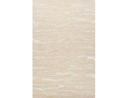9' X 12' Beige And Ivory Abstract Hand Tufted Area Rug