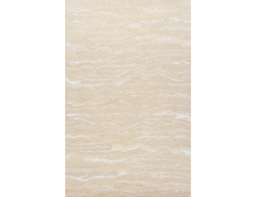 5' X 7' Ivory Hand Tufted Abstract Indoor Area Rug