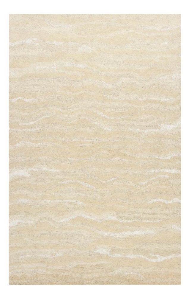9' X 12' Beige And Ivory Abstract Hand Tufted Area Rug