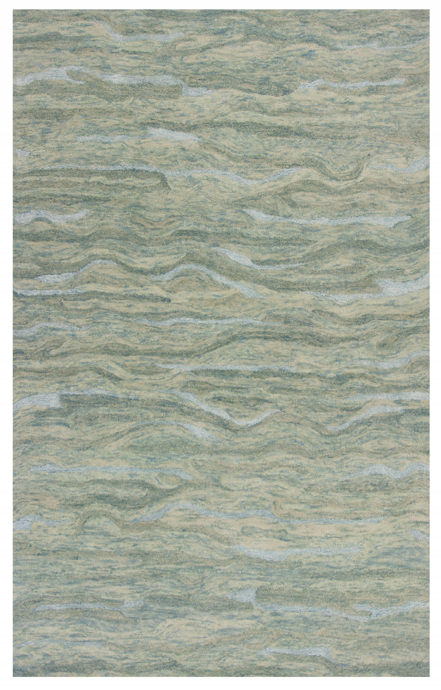 8' X 10' Seafoam Blue Hand Tufted Abstract Indoor Area Rug