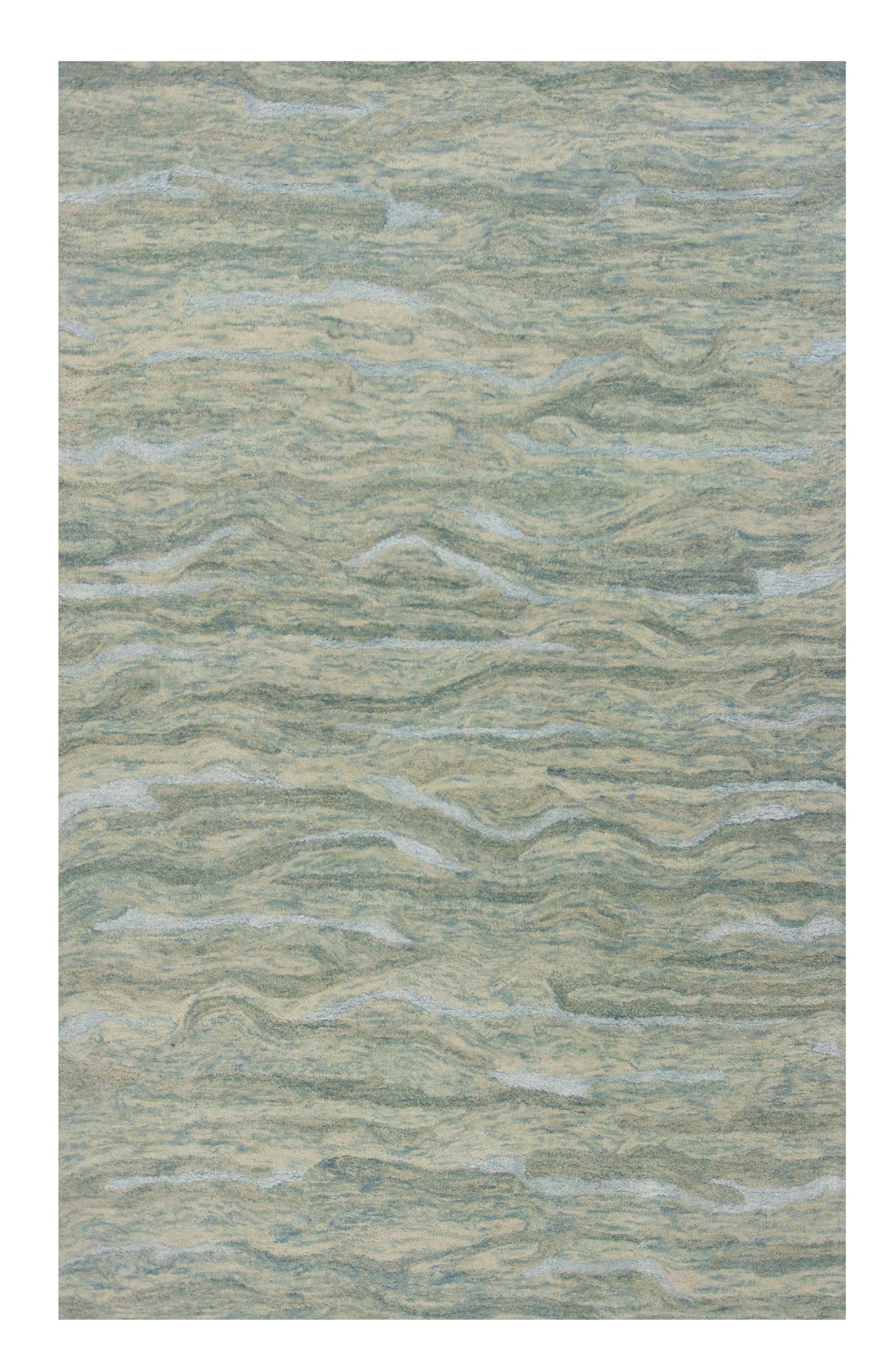 8' X 10' Seafoam Blue Hand Tufted Abstract Indoor Area Rug