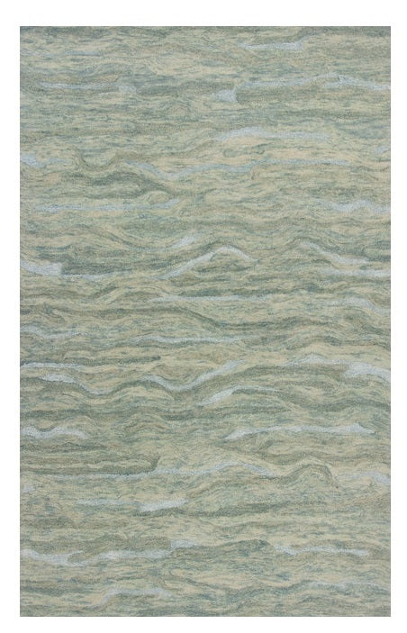 3' X 5' Seafoam Blue Hand Tufted Abstract Indoor Area Rug