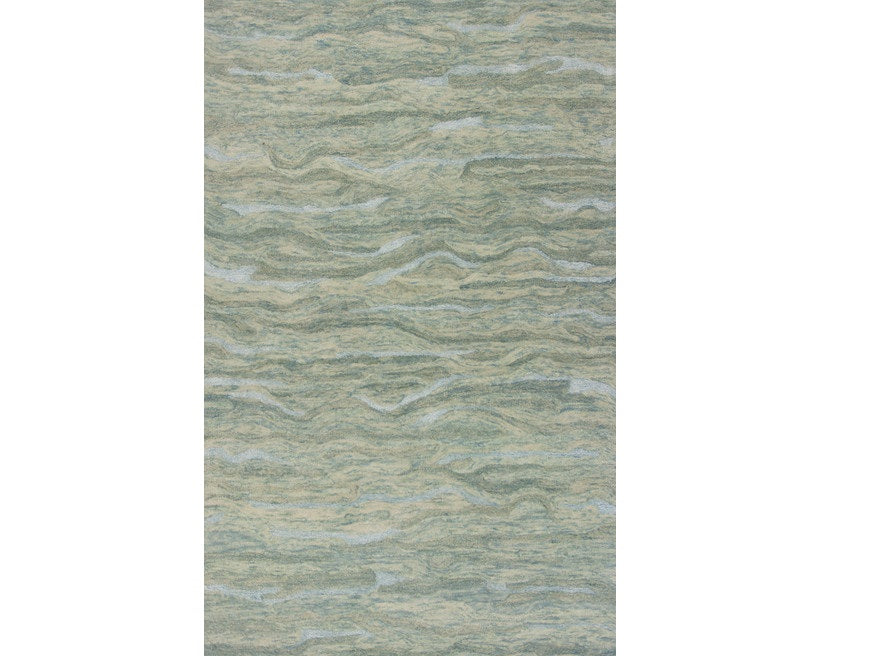 3' X 5' Seafoam Blue Hand Tufted Abstract Indoor Area Rug