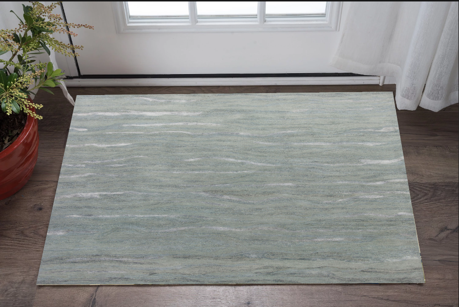 5' X 7' Slate Grey Hand Tufted Abstract Indoor Area Rug