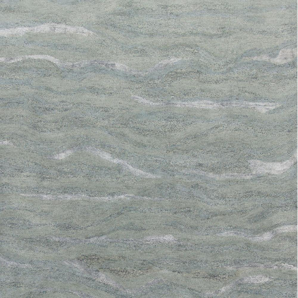 3' X 5' Slate Gray And Ivory Abstract Hand Tufted Area Rug
