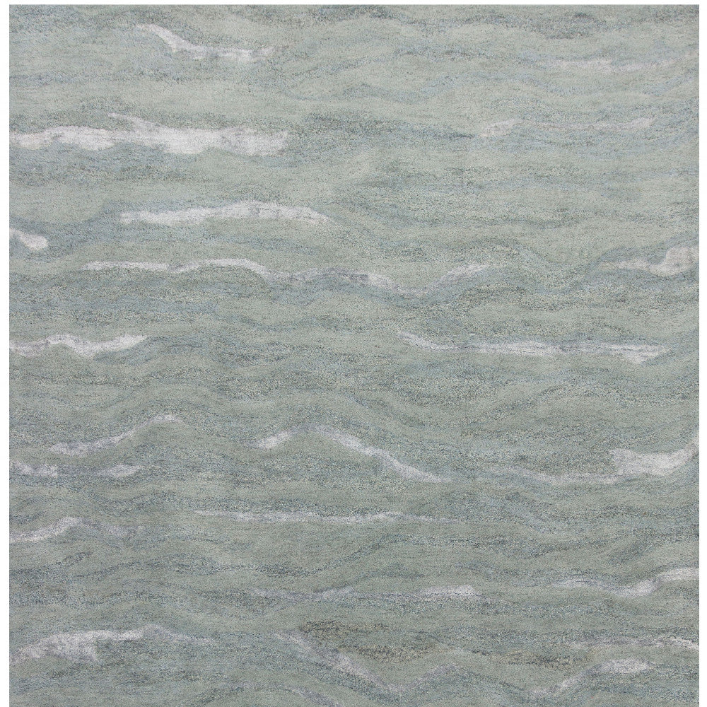 5' X 7' Slate Grey Hand Tufted Abstract Indoor Area Rug