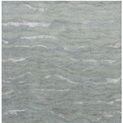3' X 5' Slate Gray And Ivory Abstract Hand Tufted Area Rug