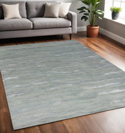 3' X 5' Slate Gray And Ivory Abstract Hand Tufted Area Rug