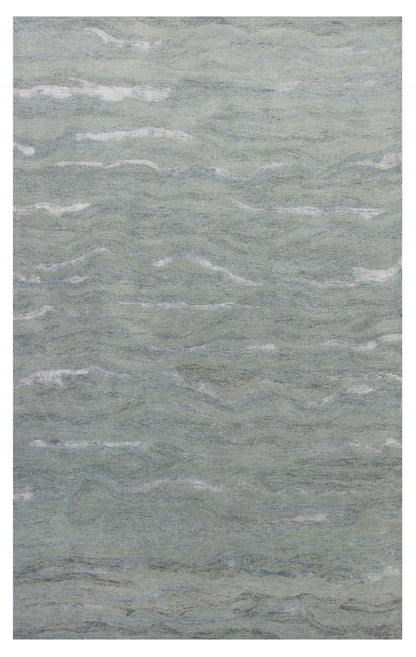 3' X 5' Slate Gray And Ivory Abstract Hand Tufted Area Rug