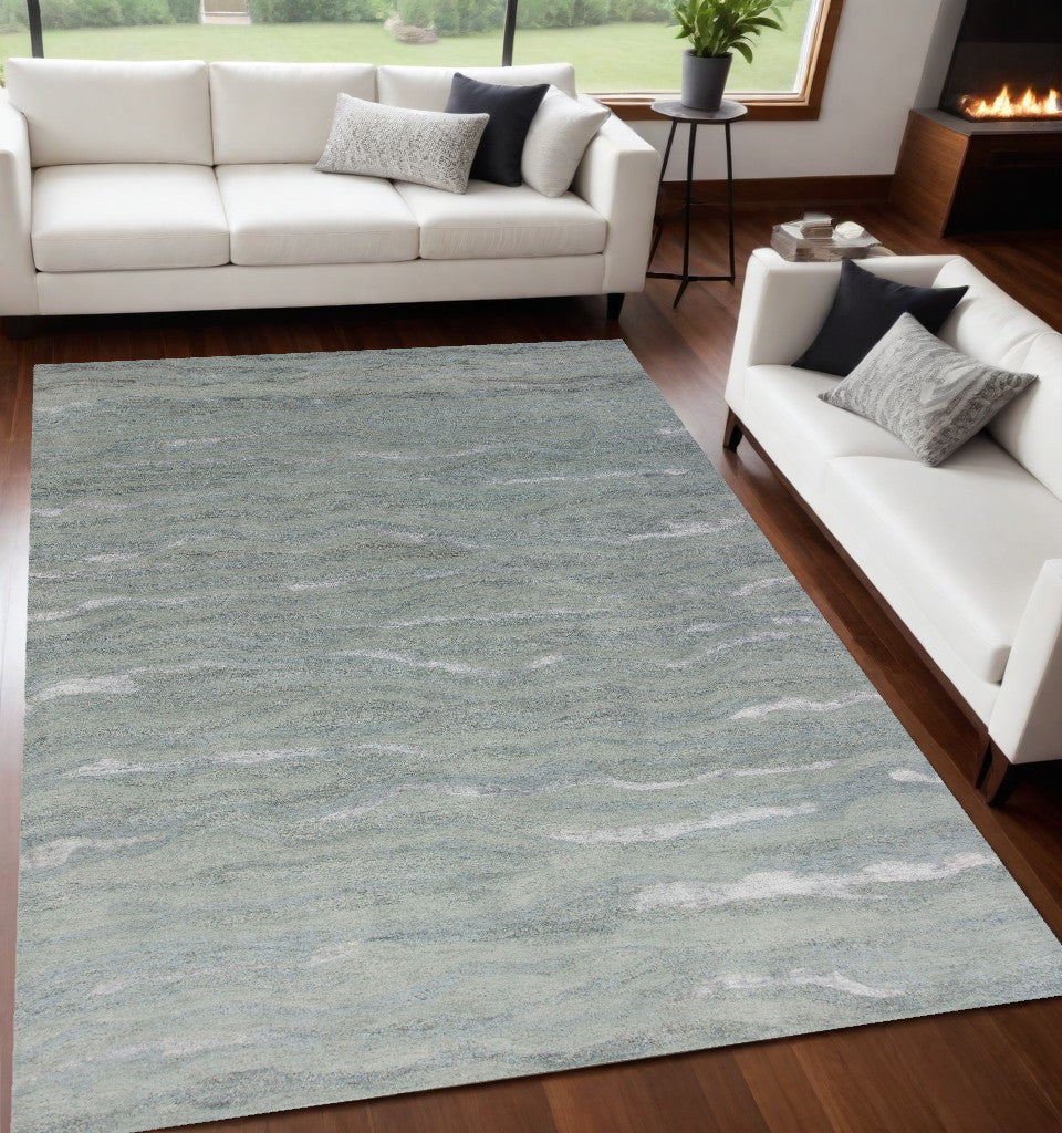 90 X 114 Slate Wool Or Viscose Rug