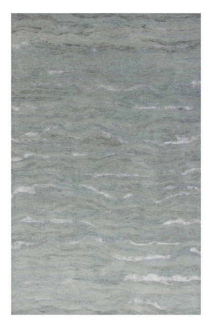 3' X 5' Slate Gray And Ivory Abstract Hand Tufted Area Rug