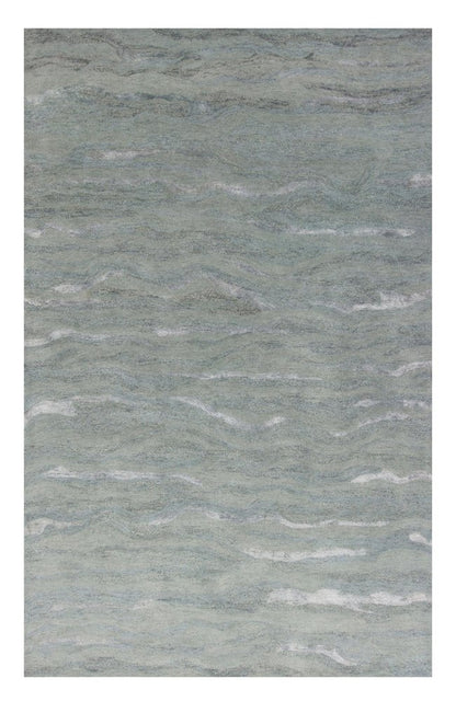 3' X 5' Slate Gray And Ivory Abstract Hand Tufted Area Rug