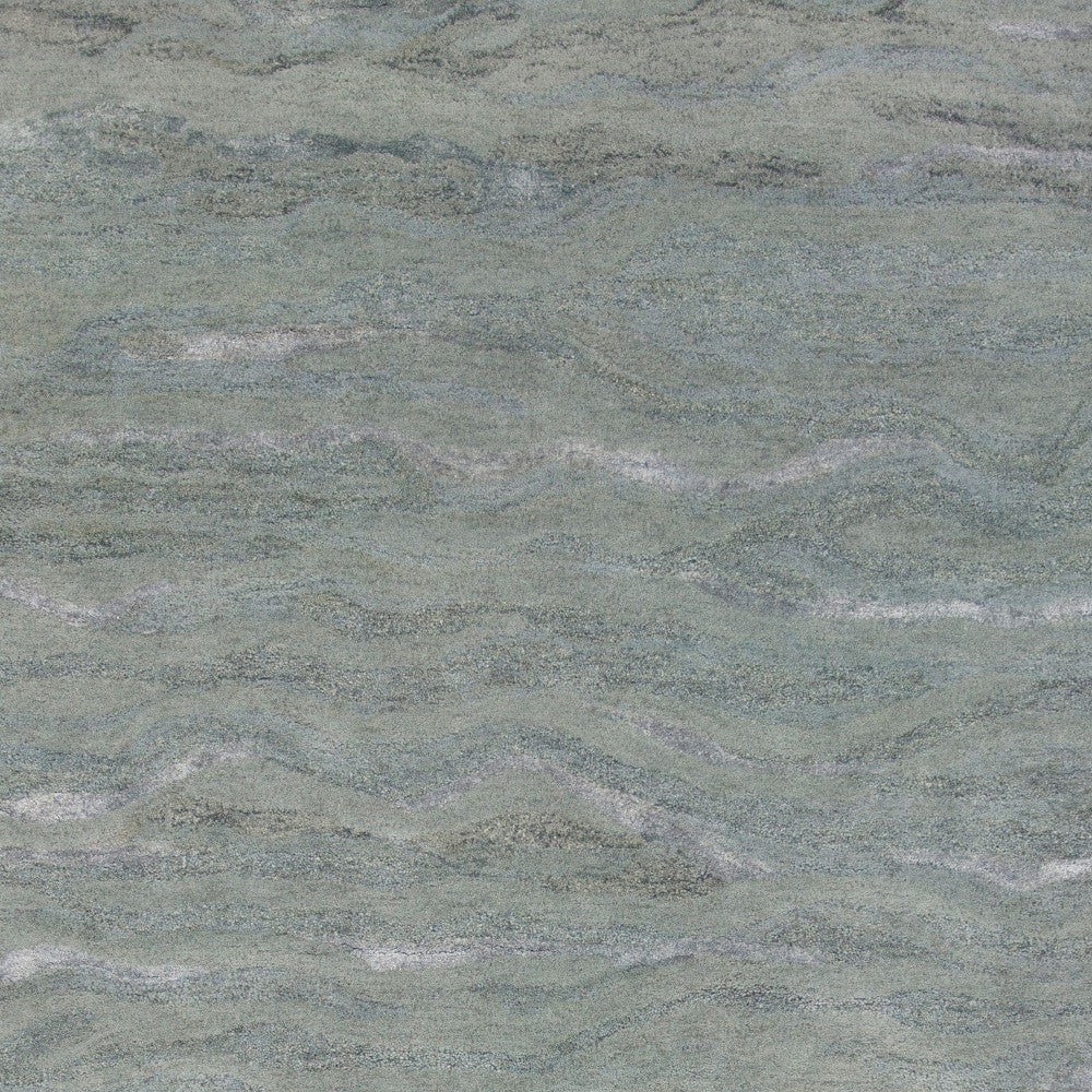 3' X 5' Slate Gray And Ivory Abstract Hand Tufted Area Rug