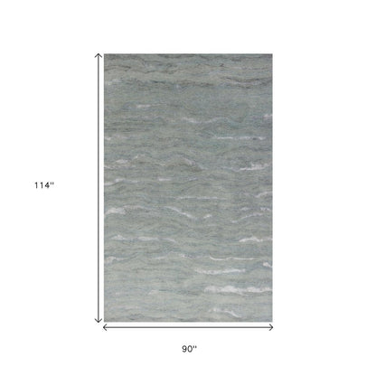 3' X 5' Slate Gray And Ivory Abstract Hand Tufted Area Rug