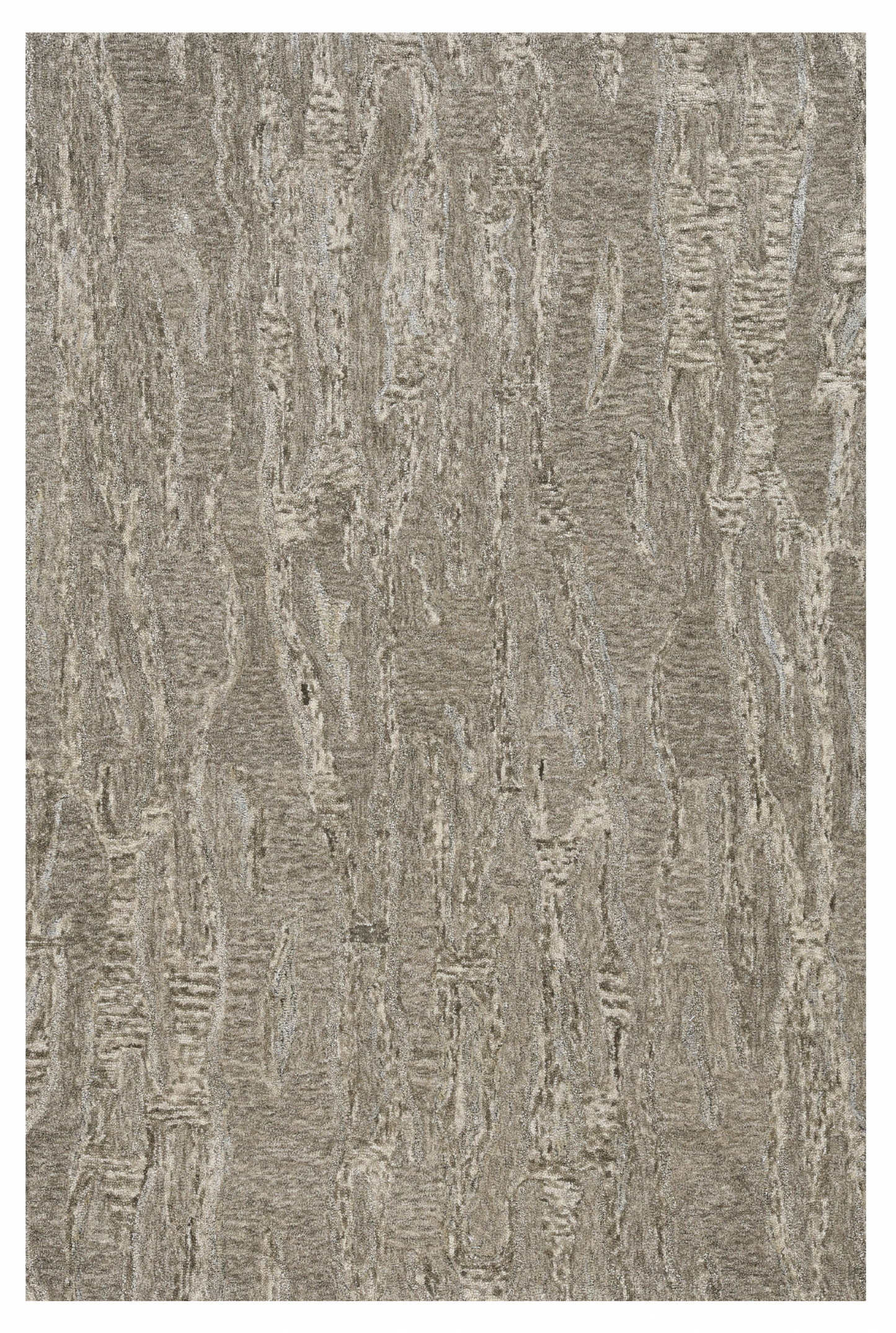 5' X 7' Sand Plain Wool Indoor Area Rug With Viscose Highlights