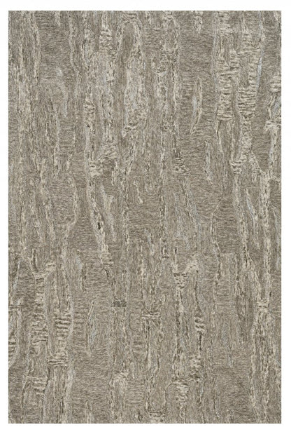 3' X 5' Sand And Gray Abstract Hand Tufted Area Rug