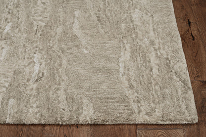 3' X 5' Sand And Gray Abstract Hand Tufted Area Rug