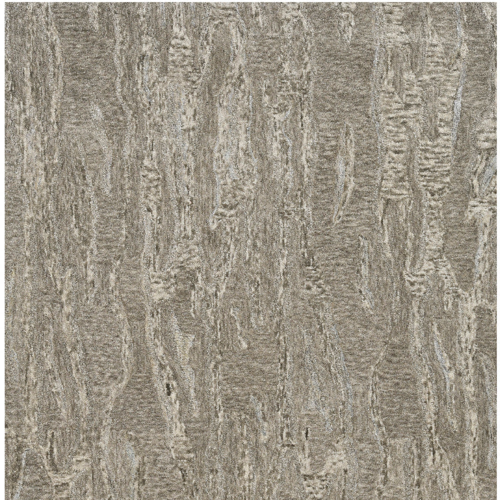 5' X 7' Sand Plain Wool Indoor Area Rug With Viscose Highlights