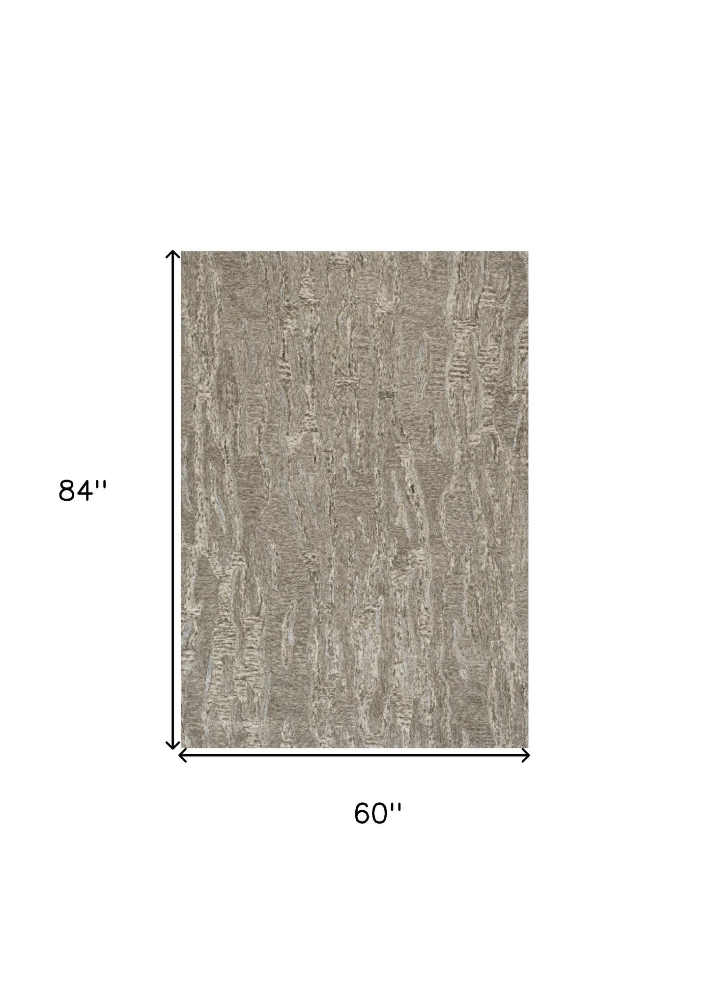 5' X 7' Sand Plain Wool Indoor Area Rug With Viscose Highlights