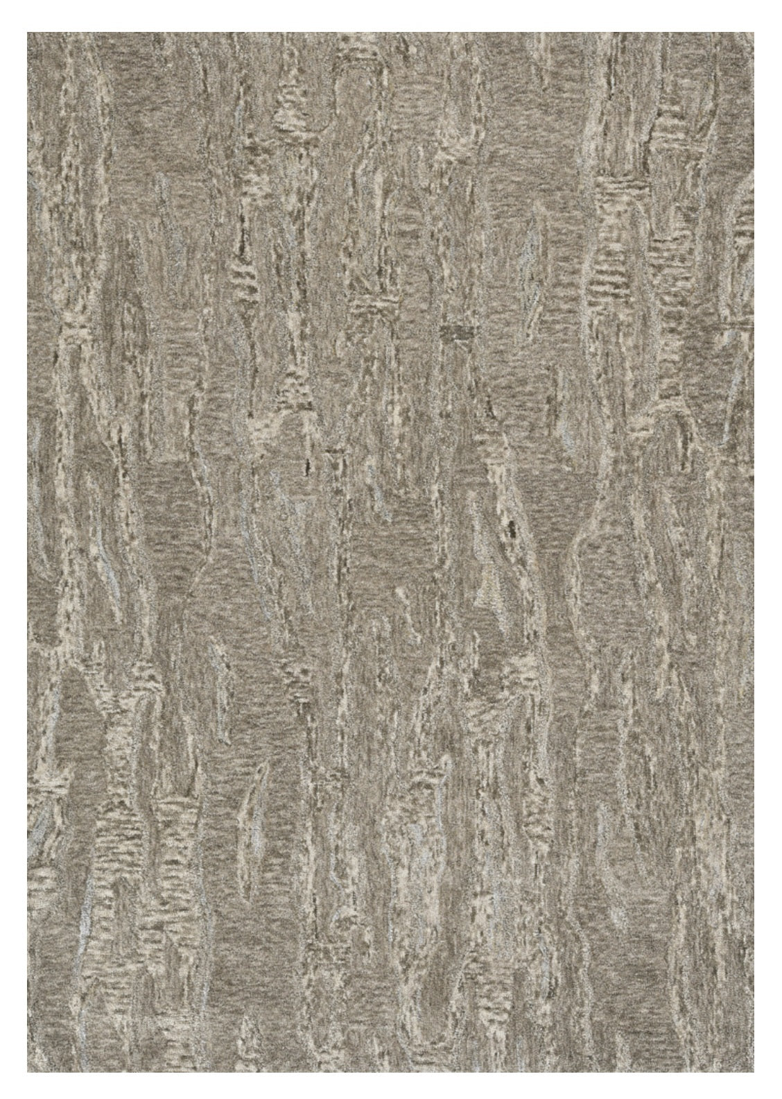 5' X 7' Sand Plain Wool Indoor Area Rug With Viscose Highlights