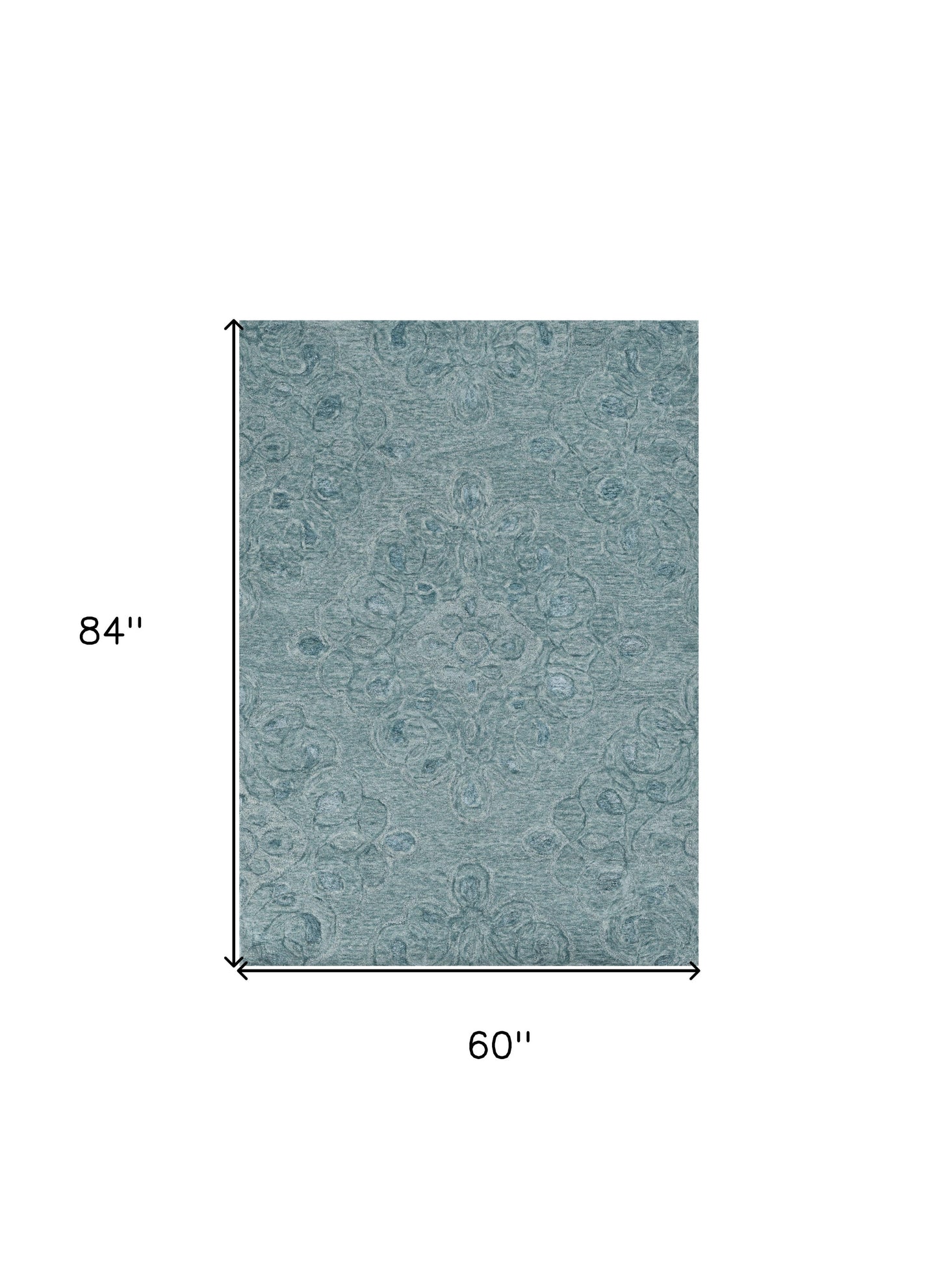 5' X 7' Seafoam Wool Hand Tufted Area Rug